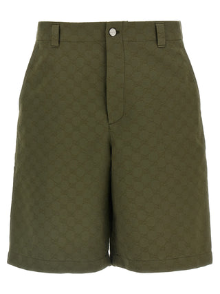 Bicolor Cotton Bermuda Shorts