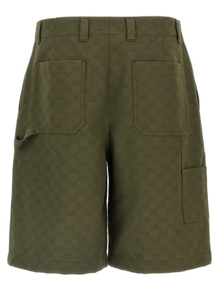 Bicolor Cotton Bermuda Shorts