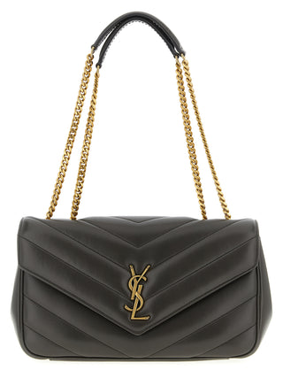 Bolso de hombro de piel de cordero marrón  