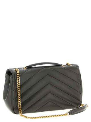 Bolso de hombro de piel de cordero marrón  
