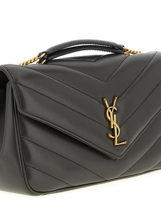 Bolso de hombro de piel de cordero marrón  
