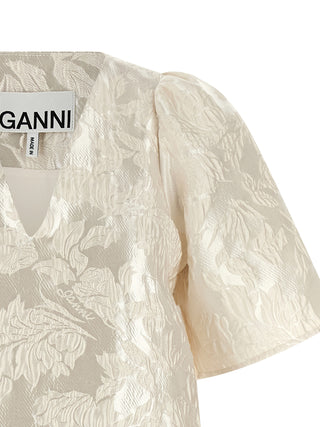 White Polyester Short Dress