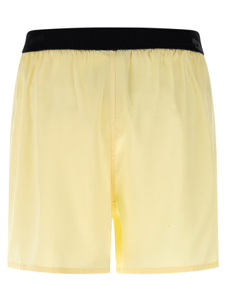 Bicolor Silk Bermuda Shorts