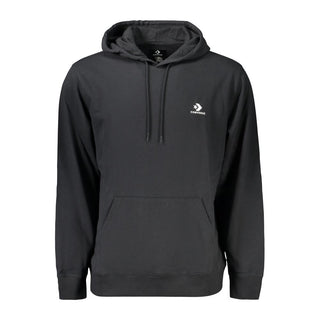 Sudadera con capucha negra de algodón para hombre