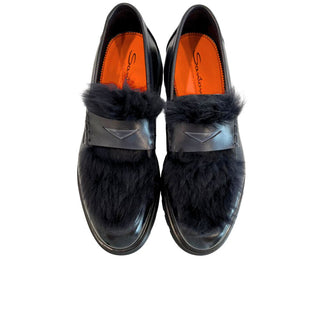 Mocasines de cuero azul para hombre