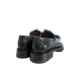 Mocasines de cuero azul para hombre