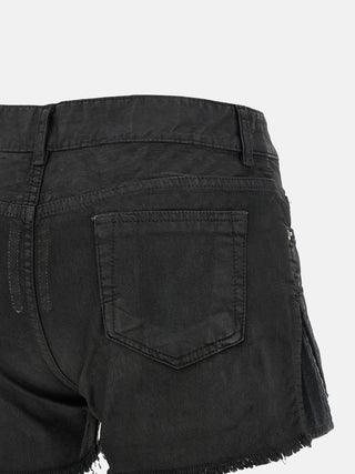 Black Cotton Bermuda Shorts