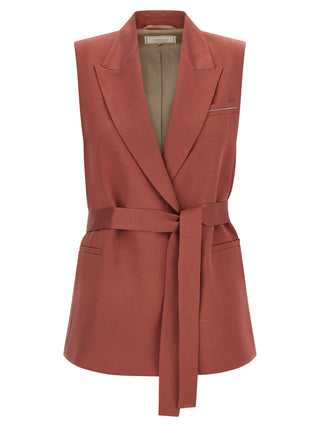 Multicolor Viscose Sleeveless Jacket