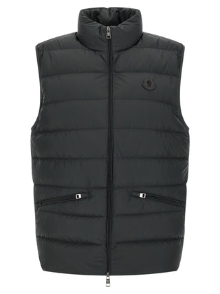 Black Polyester Sleeveless Jacket