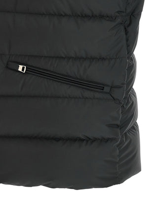 Black Polyester Sleeveless Jacket