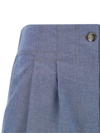 Blue Cotton Bermuda Shorts