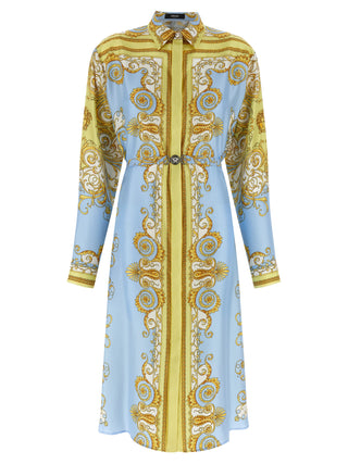 Blue Silk Midi Dress