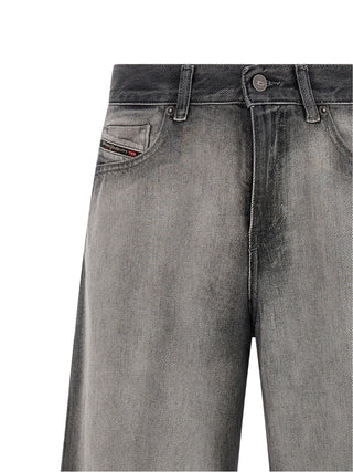 Gray Cotton Flared Jeans