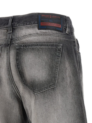Gray Cotton Flared Jeans