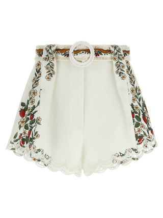 White Viscose Bermuda Shorts