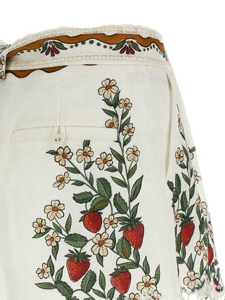 White Viscose Bermuda Shorts
