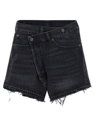 Black Cotton Bermuda Shorts