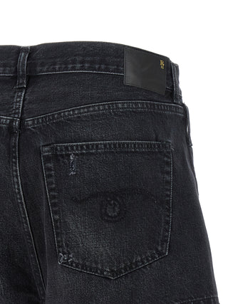 Black Cotton Bermuda Shorts
