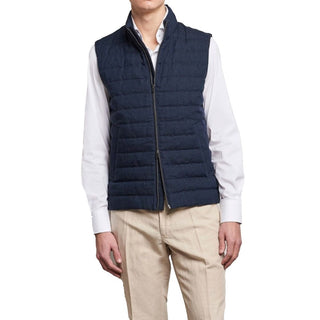 Blue Linen Sleeveless Jacket