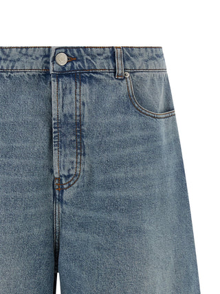 Bermudas de algodón azul