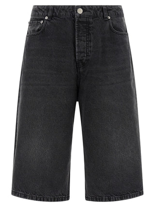 Black Cotton Bermuda Shorts