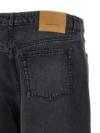 Black Cotton Bermuda Shorts