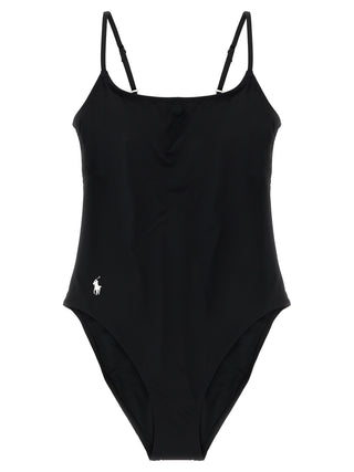 Black Nylon One-Piece Swimsuit