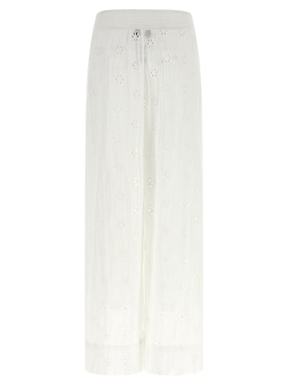 White Cotton Casual Pants