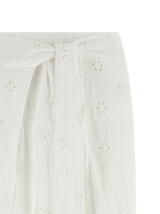 White Cotton Casual Pants