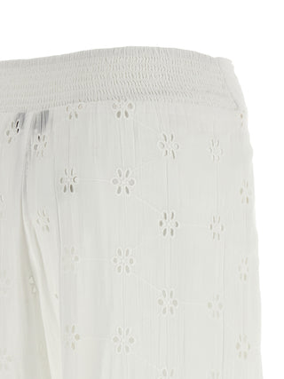 White Cotton Casual Pants