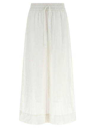 White Linen Casual Pants