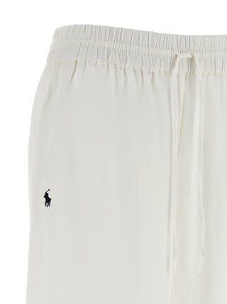 White Linen Casual Pants