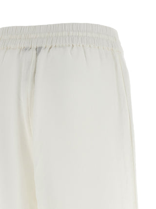 White Linen Casual Pants