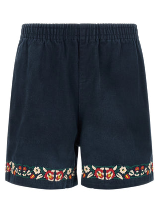 Bermudas de algodón azul