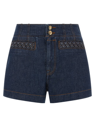 Blue Cotton Bermuda Shorts