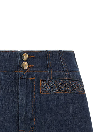 Bermudas de algodón azul