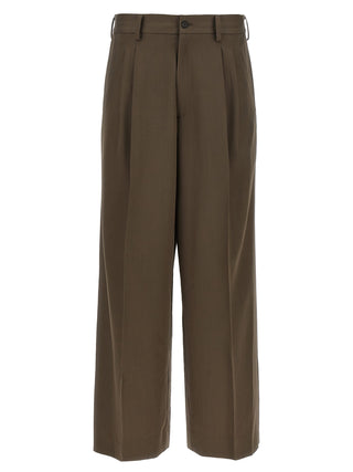 Pantalones casuales marrones de lana