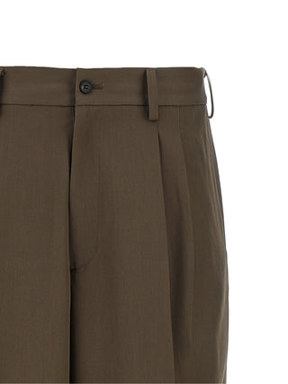 Pantalones casuales marrones de lana
