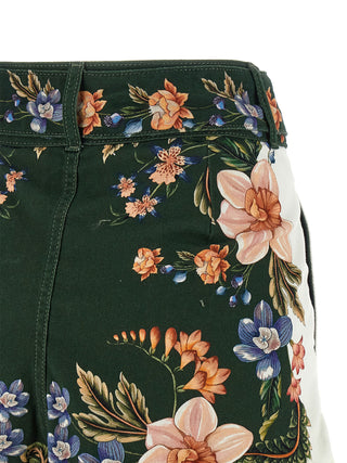 Bicolor Linen Bermuda Shorts