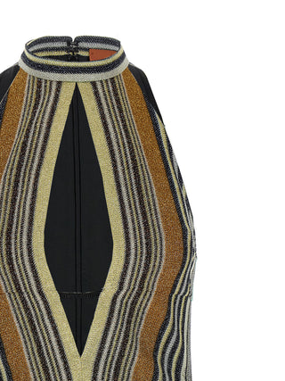 Multicolor Viscose Short Dress
