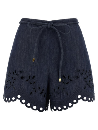 Blue Cotton Bermuda Shorts