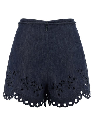 Blue Cotton Bermuda Shorts