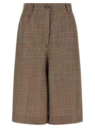 Brown Virgin Wool Bermuda Shorts