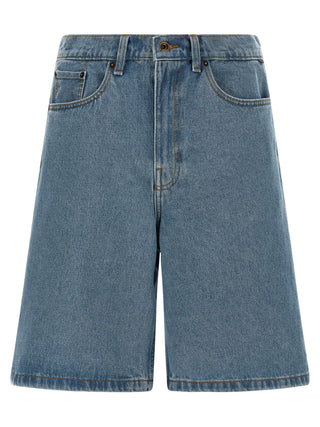 Blue Cotton Bermuda Shorts