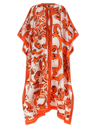 Orange Silk Long Dress