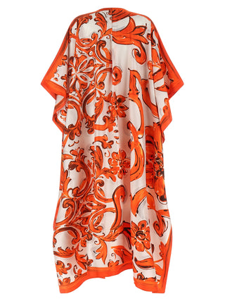 Orange Silk Long Dress