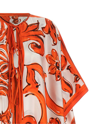 Orange Silk Long Dress