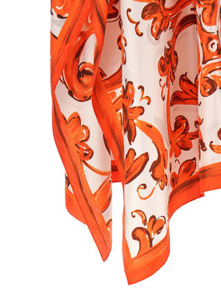 Orange Silk Long Dress