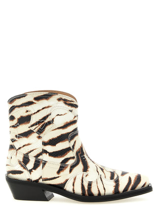 Beige Polyester Chelsea Boots