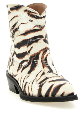Beige Polyester Chelsea Boots